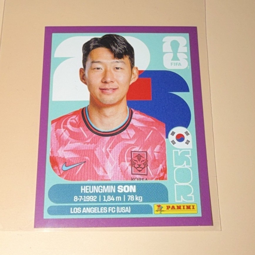Panini FIFA World Cup 2026 KOR 18 Heungmin Son Player Portrait Sticker Non-Stuck