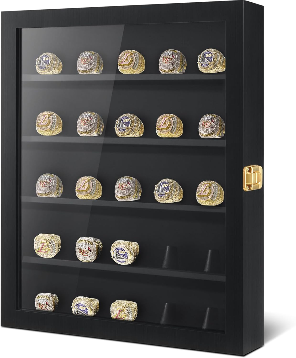 25 Pcs Championship Ring Display Case Baseball Ring Display Case Holder