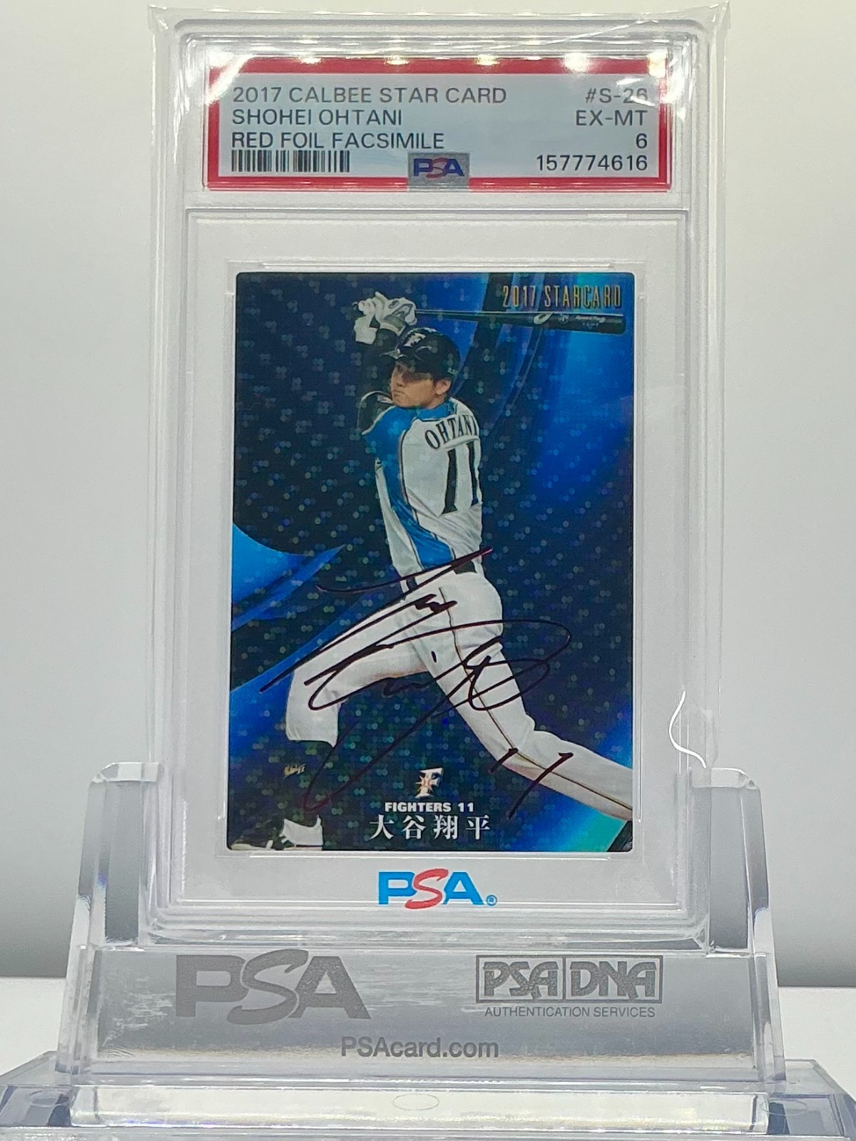 SHOHEI OHTANI 2017CALBEE STAR CARD RED FOIL FACSIMILE #S-26 PSA6!POP12!(RC)
