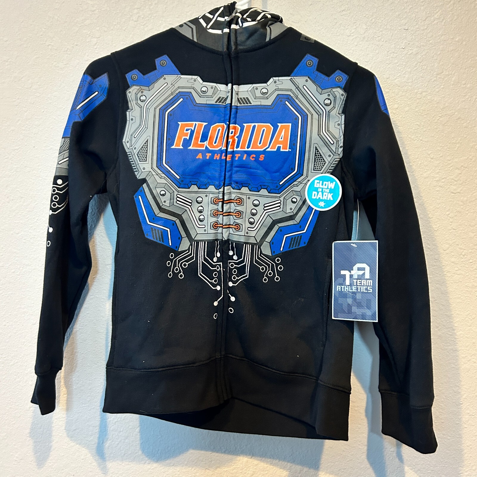 NWT Youth Medium/10 Florida Gators NCAA – Helmet Hoodie Glow in the Dark