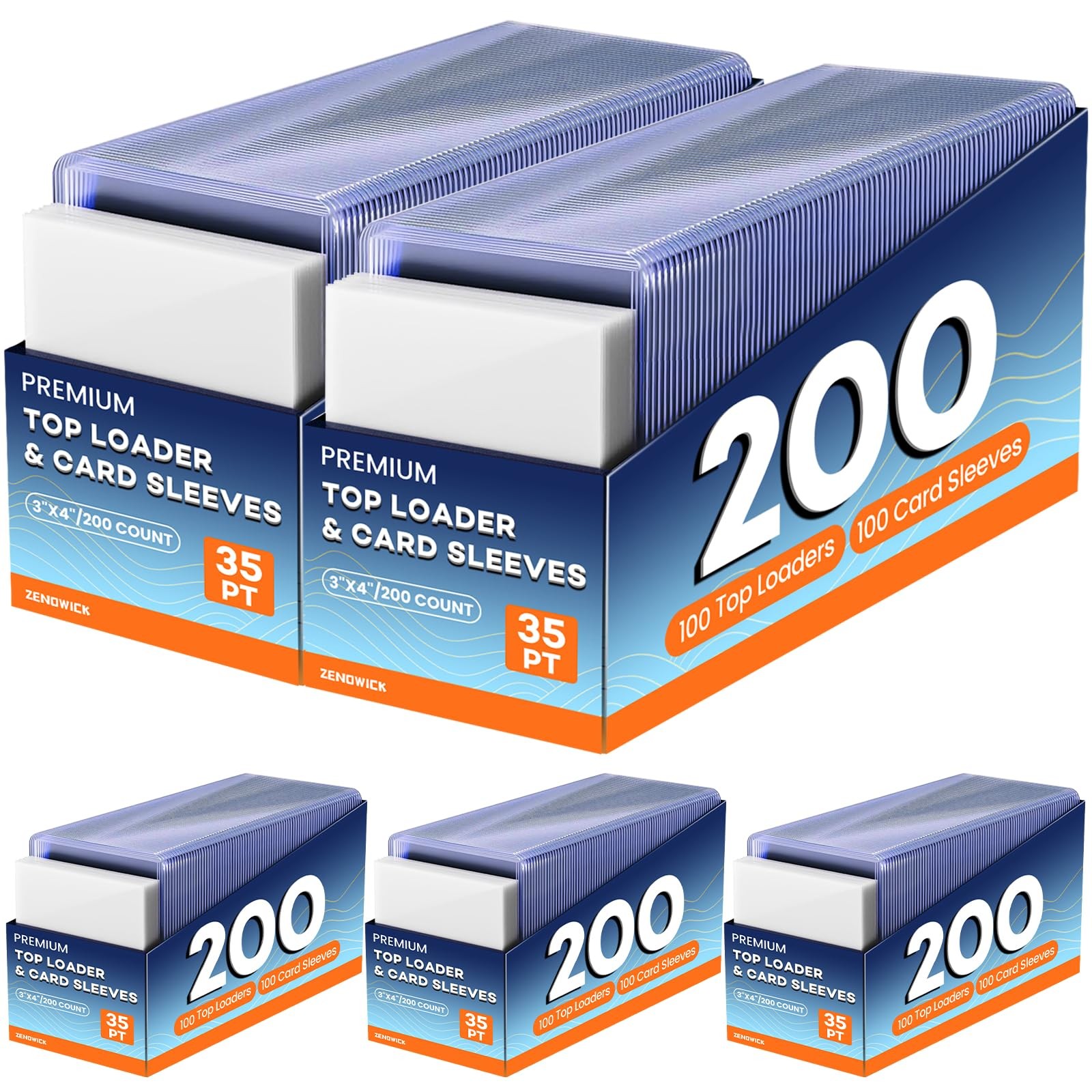 1000 Card Sleeves Top Loaders for Cards, 3″ x 4″ Hard Plastic Toploaders,