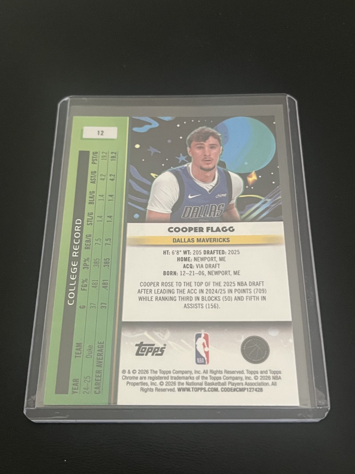 2025-26 Topps Cosmic Chrome – Cooper Flagg #12 (RC)