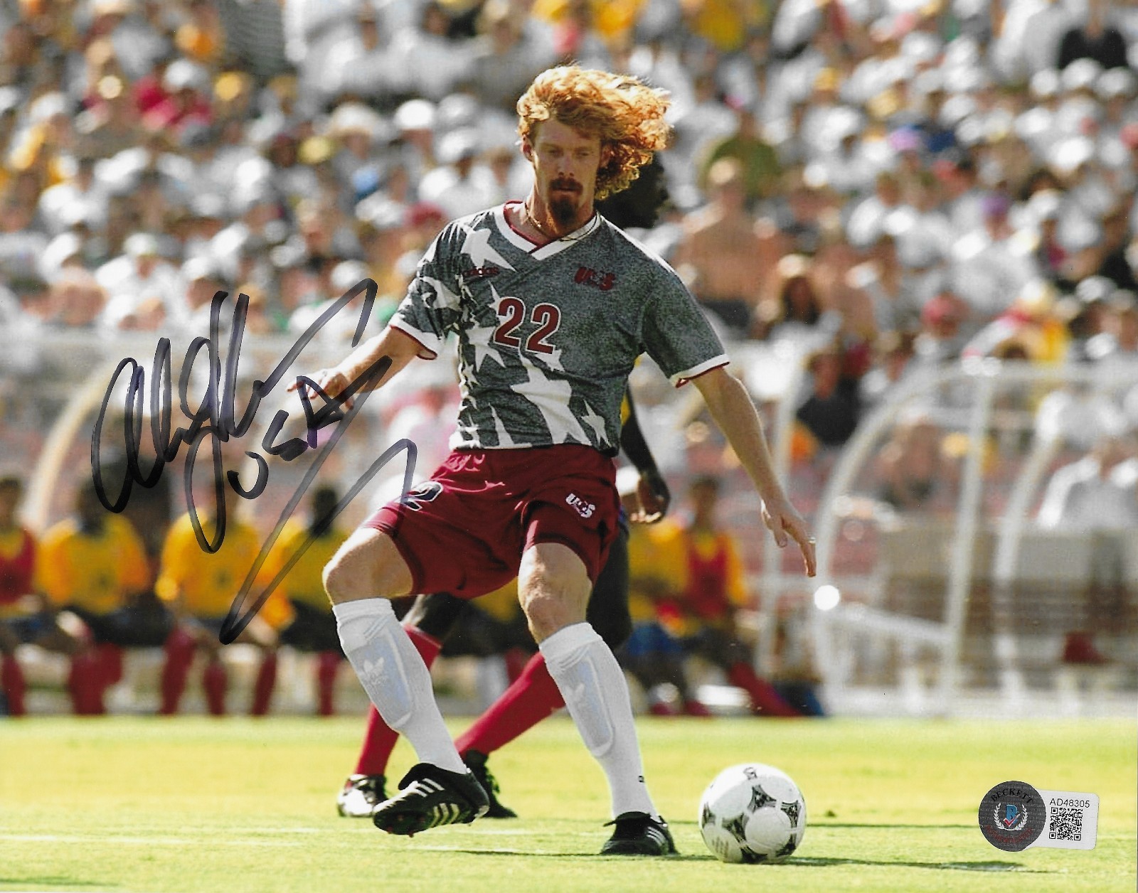 Alexi Lalas USA Soccer World Cup Signed 8×10 Photo Autographed BAS AD05