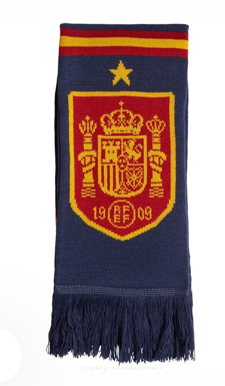 Adidas Spain Football Soccer Scarf FEF Navy Red Yellow Supporter Espana Spanish