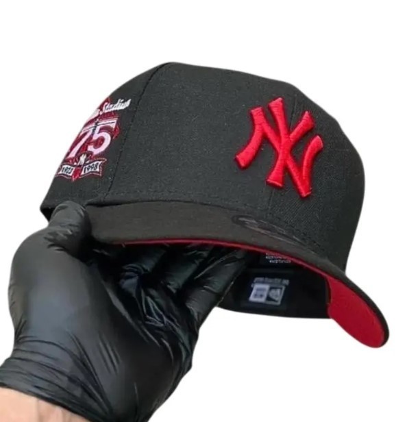 HOTTT!!Black New York Yankees 9FORTY Snapback Hat, Red Embroidered NY Logo & Red