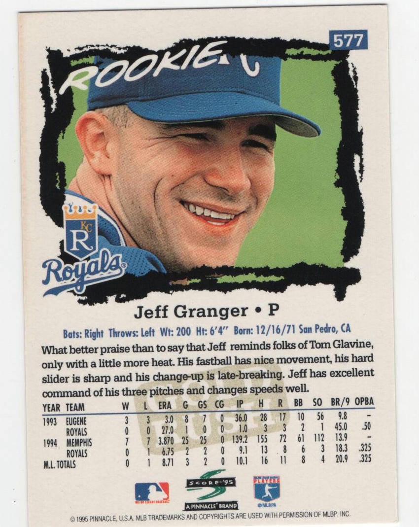 1995 Score #577 Jeff Granger Gold Rush