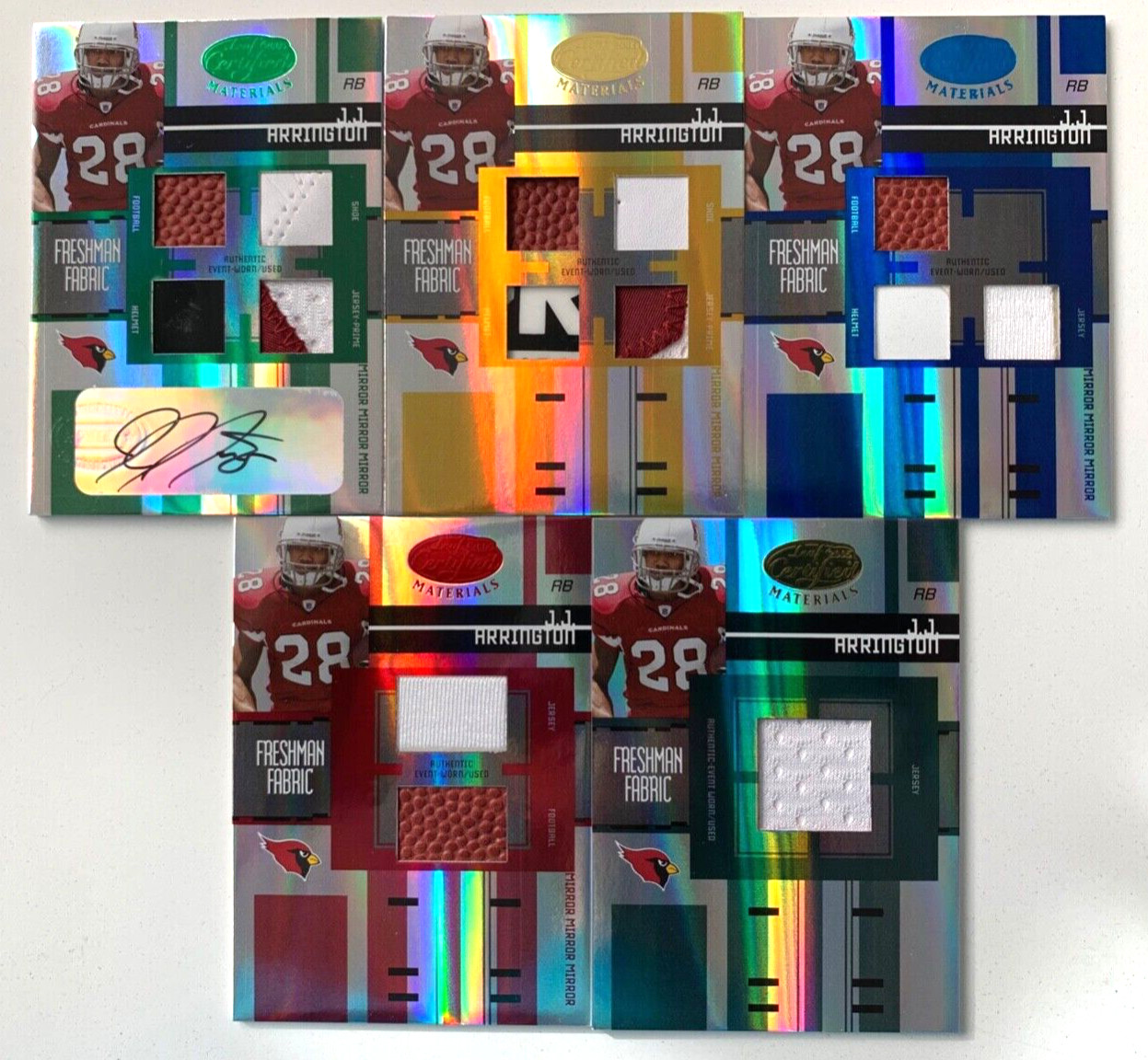 2005 Leaf Certified rc rainbow JJ ARRINGTON /5 /25/50/150 Arizona Cardinals