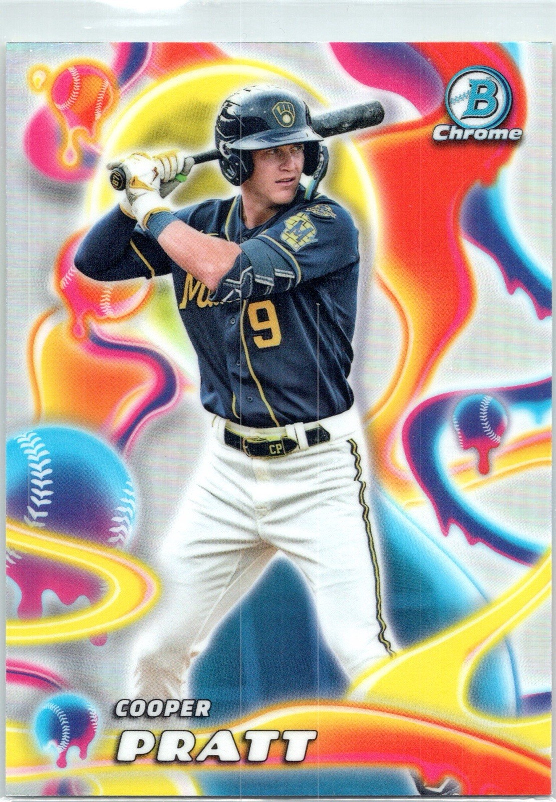 2025 Bowman Chrome Cooper Pratt Melt Mashers MM-9 Milwaukee Brewers Prospect