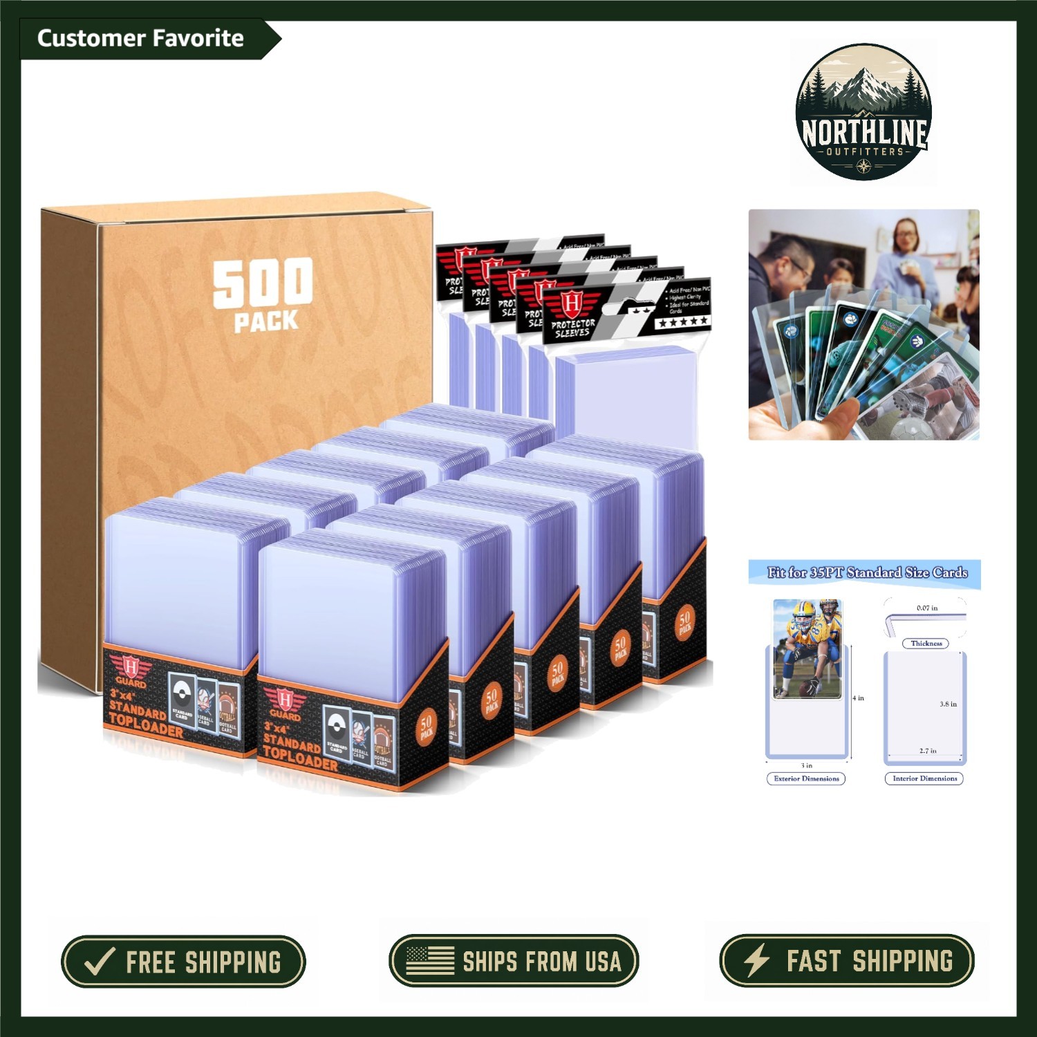 1000 PCS Toploaders and Penny Sleeves Set – Premier Protection for Trading Cards