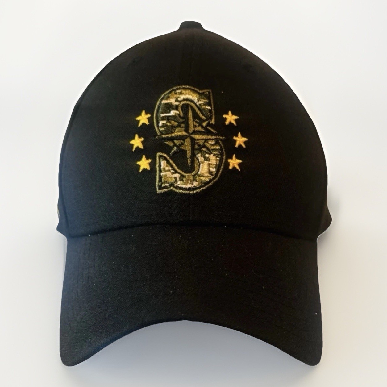 New Era 39THIRTY Seattle Mariners Hat M/L Black Camo S MLB Fitted Cap