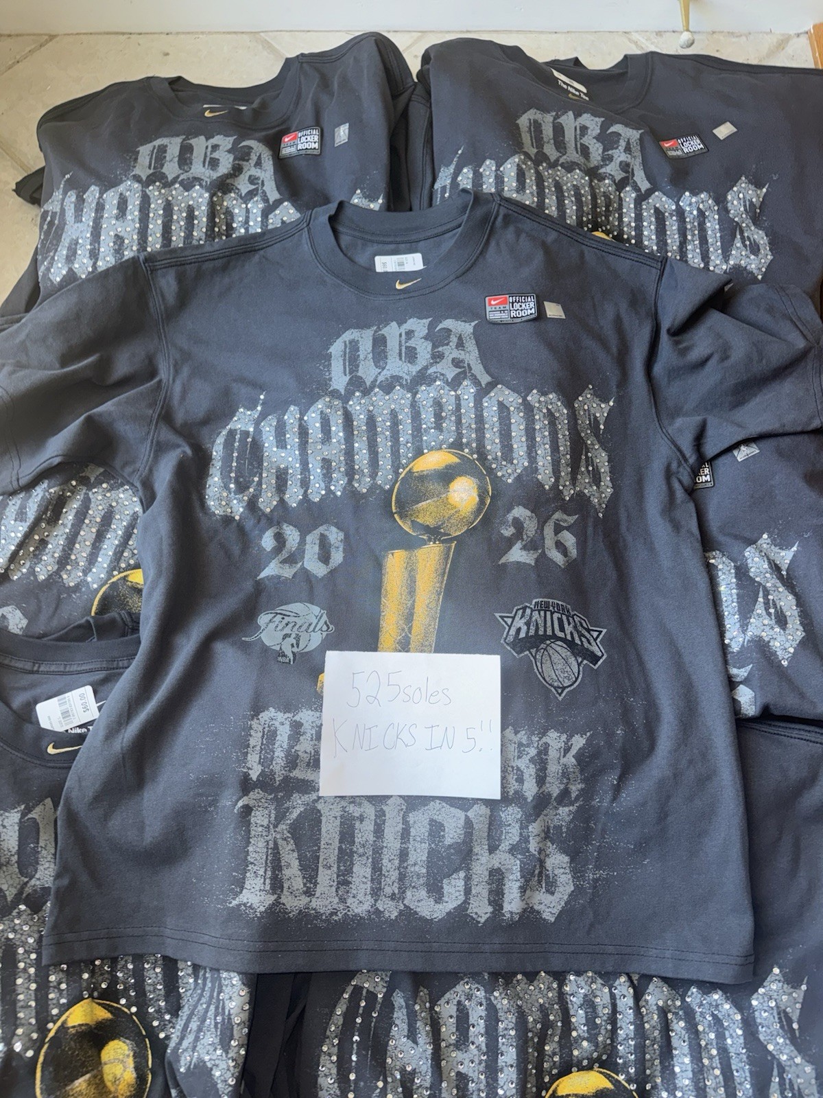 AUTHENTIC New York Knicks Nike 2026 NBA Finals Champions Locker Room Shirt SIZES