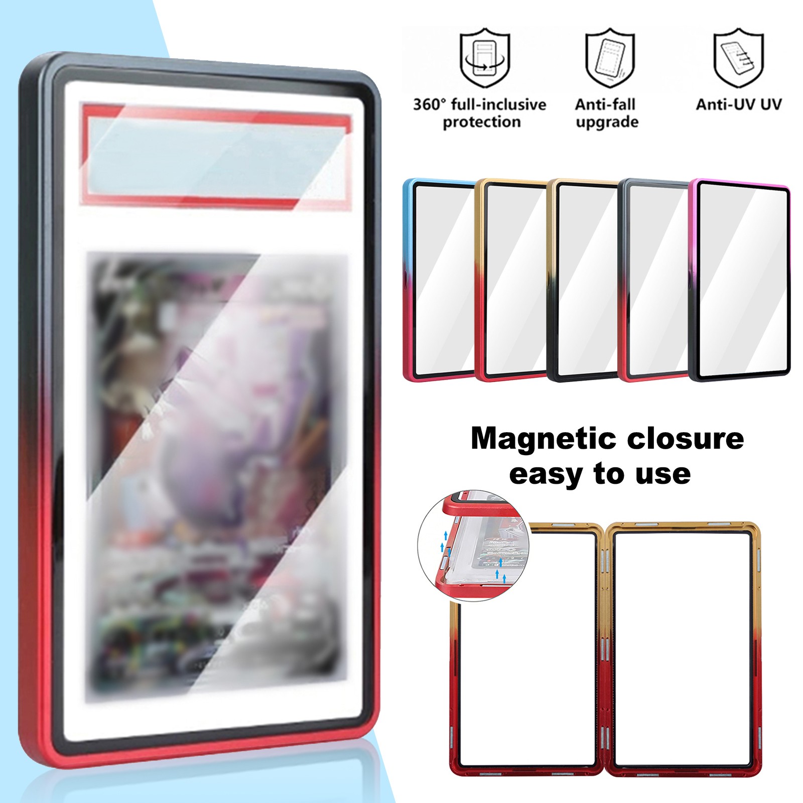 5PACK UV-Resistant Magnetic Aluminum Metal Slab Case Holder for BGS 35pt Cards