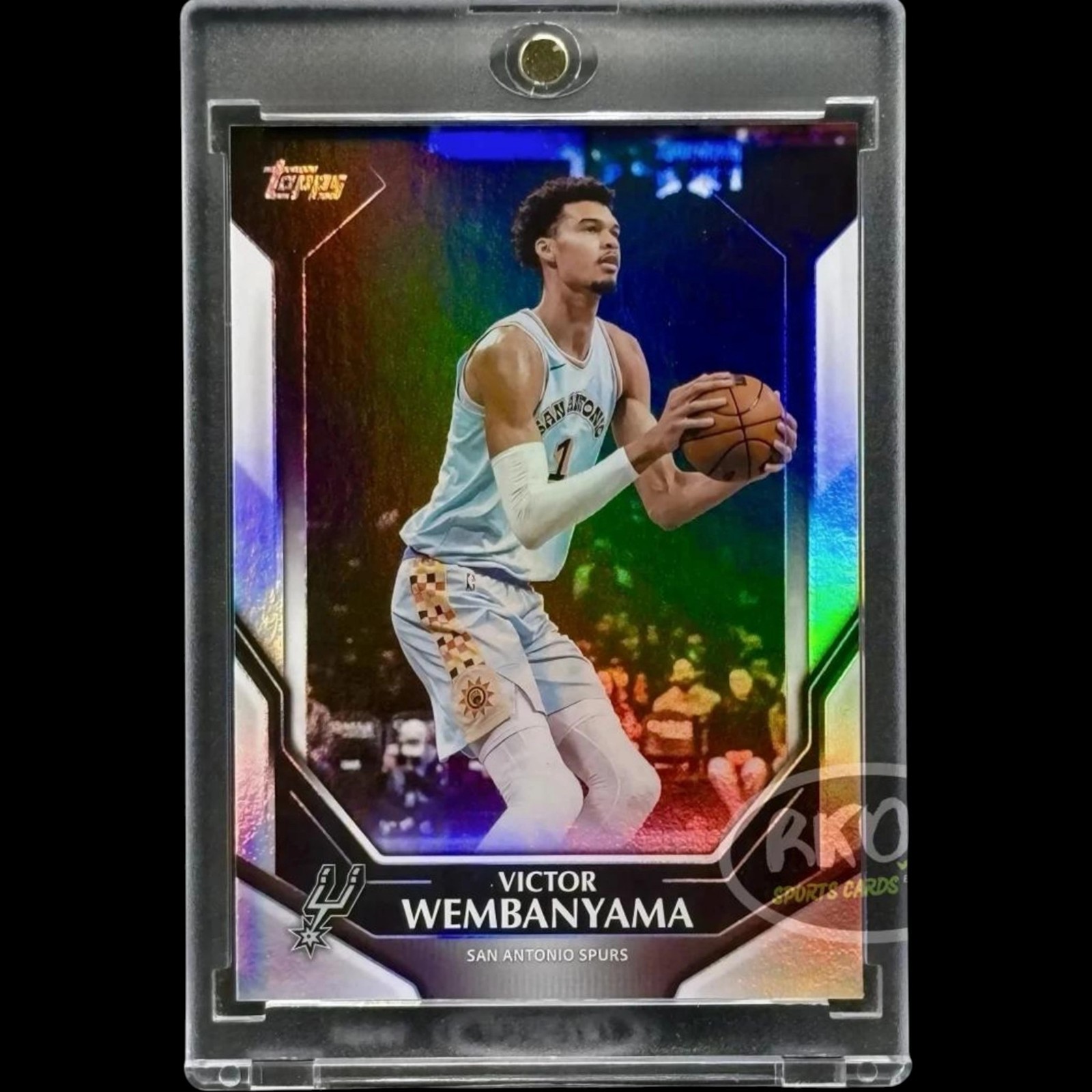 Victor Wembanyama RARE BLACK FOIL REFRACTOR CARD TOPPS SPURS MINT SP