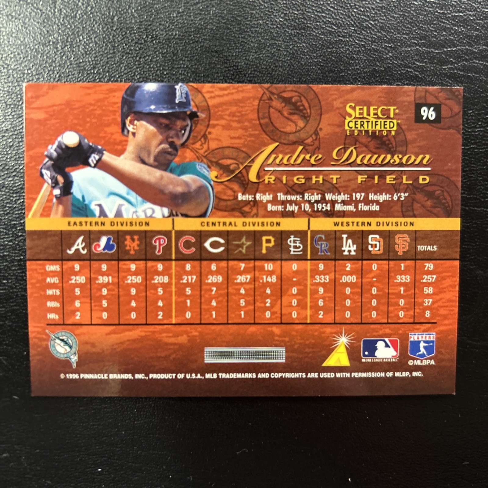 1996 Select Certified Edition – Andre Dawson #96 Red