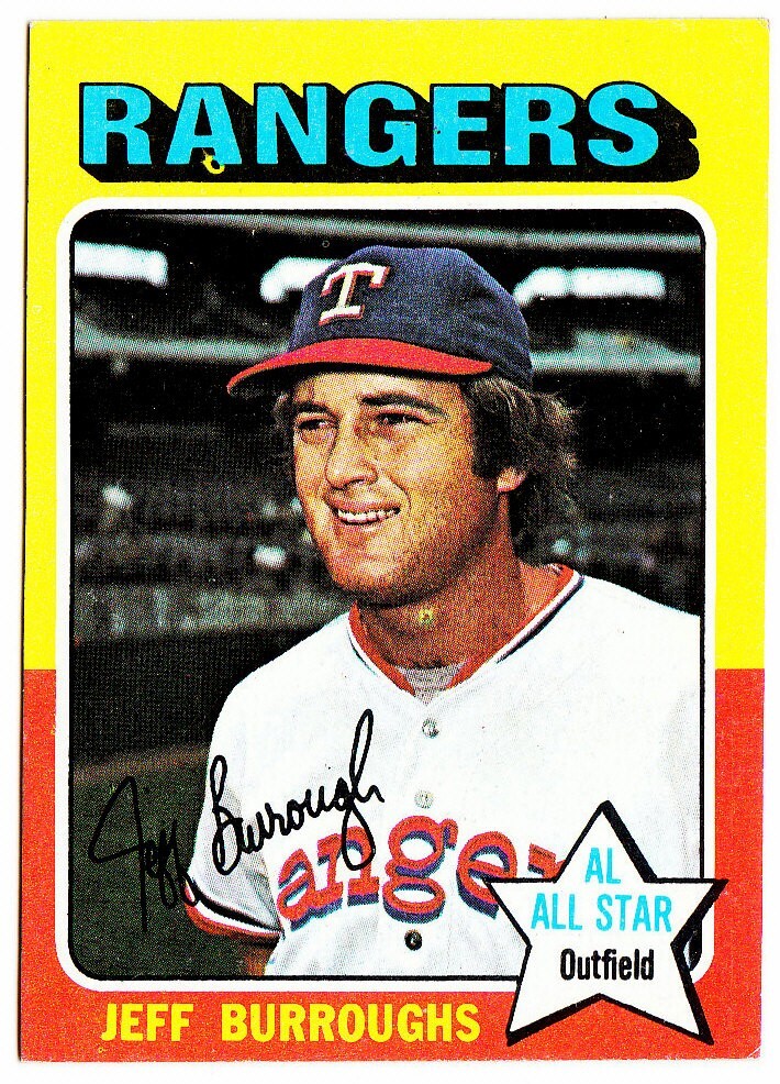 1975 TOPPS MINIS #470 JEFF BURROUGHS Texas Rangers Baseball Card