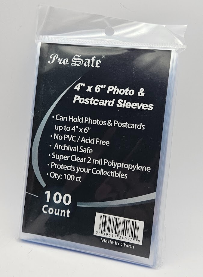 (100-Pack) Pro-Safe 4″ x 6″ Photo & Postcard Sleeves 2 Mil Poly Archival Safe