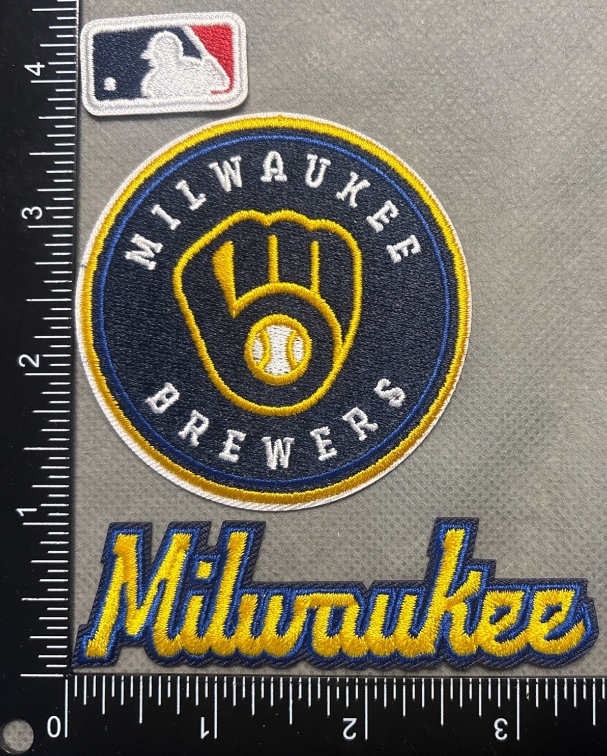 MILWAUKEE BREWERS LOT SET OF 3 MLB BASEBALL IRON ON PATCHES