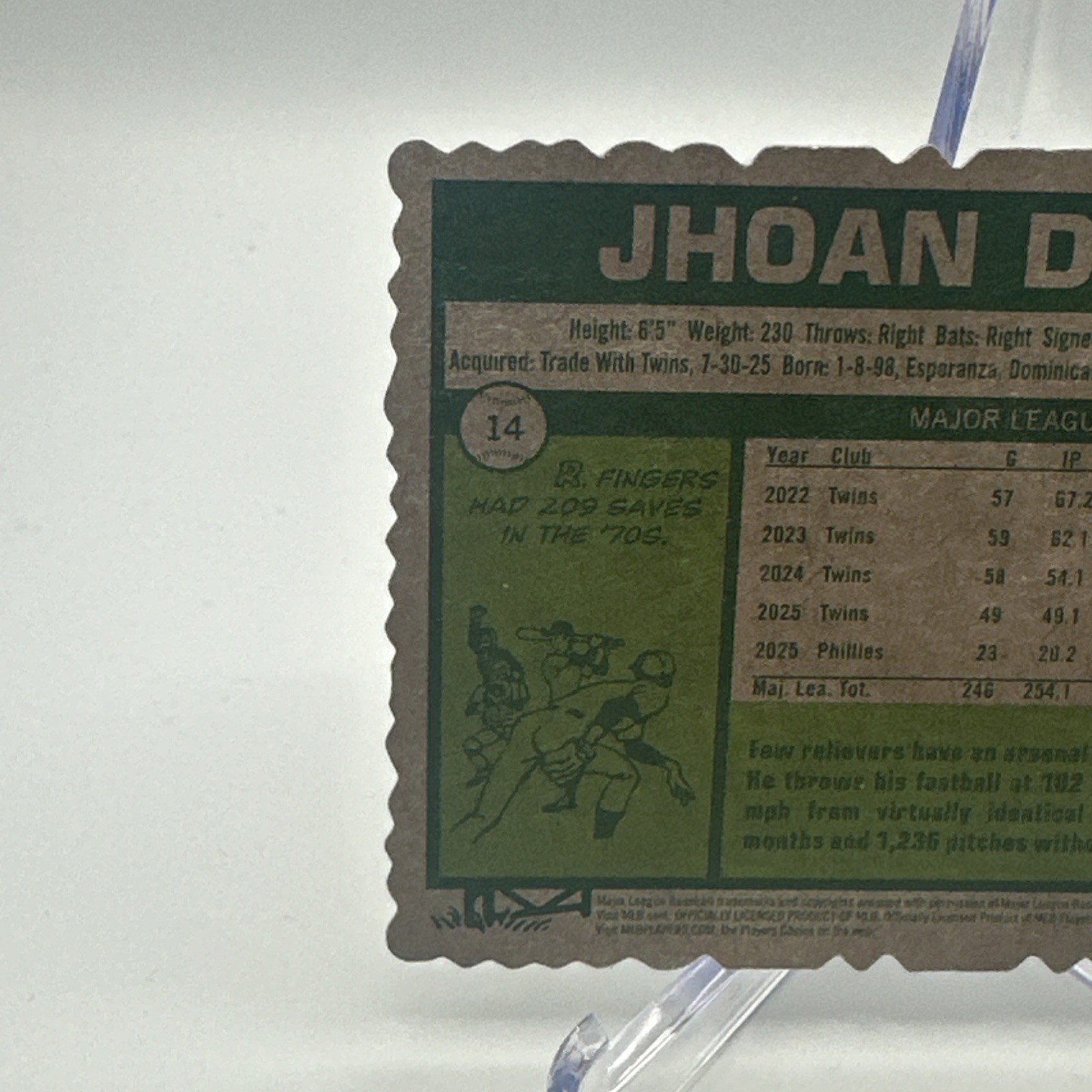 Jhoan Duran 2026 Topps Heritage Deckle Edge SP Philadelphia Phillies #14