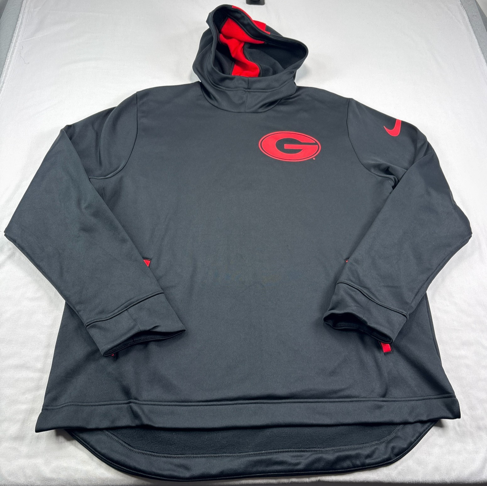 Georgia Bulldogs Nike Hoodie Mens XL Black Therma Fit Pullover Big Logo NCAA