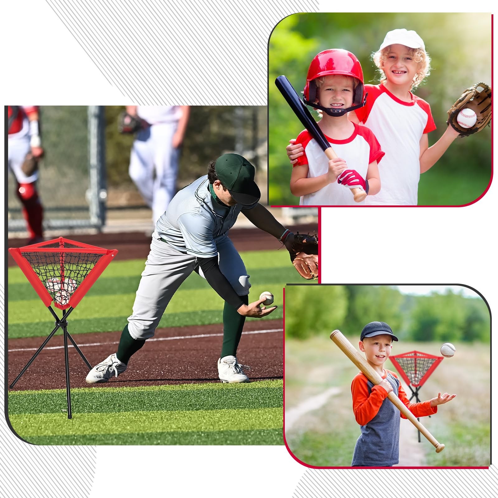 2 Pcs Baseball Caddy Softball Practice Caddy Portable Foldable Baseball Baske…