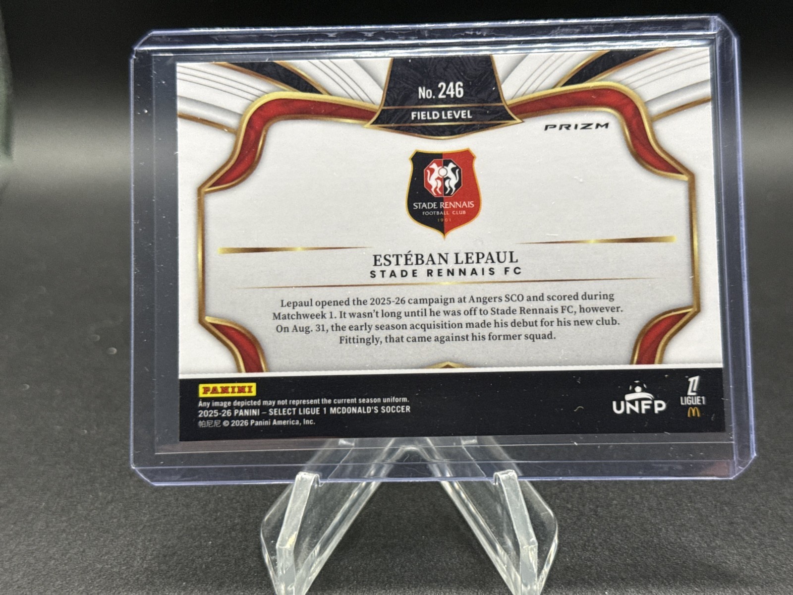2025-26 Panini Select Ligue 1 Multi-Color Prizm #246 Esteban Lepaul RC