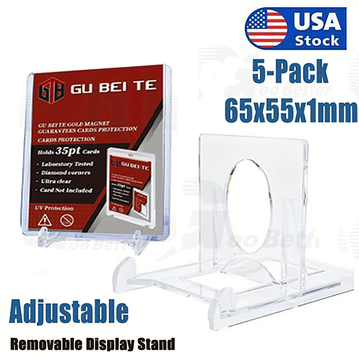 5Pcs Adjustable Clear Display Stand Easels for Cards Display Sports Cards Stand