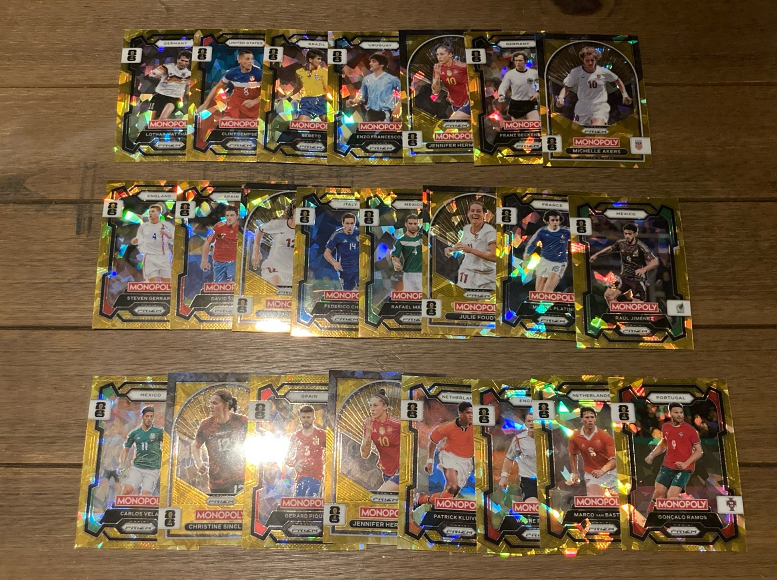 2026 Panini Prizm Monopoly FIFA World Cup Gold Cracked Ice Bundle 23Card Lot