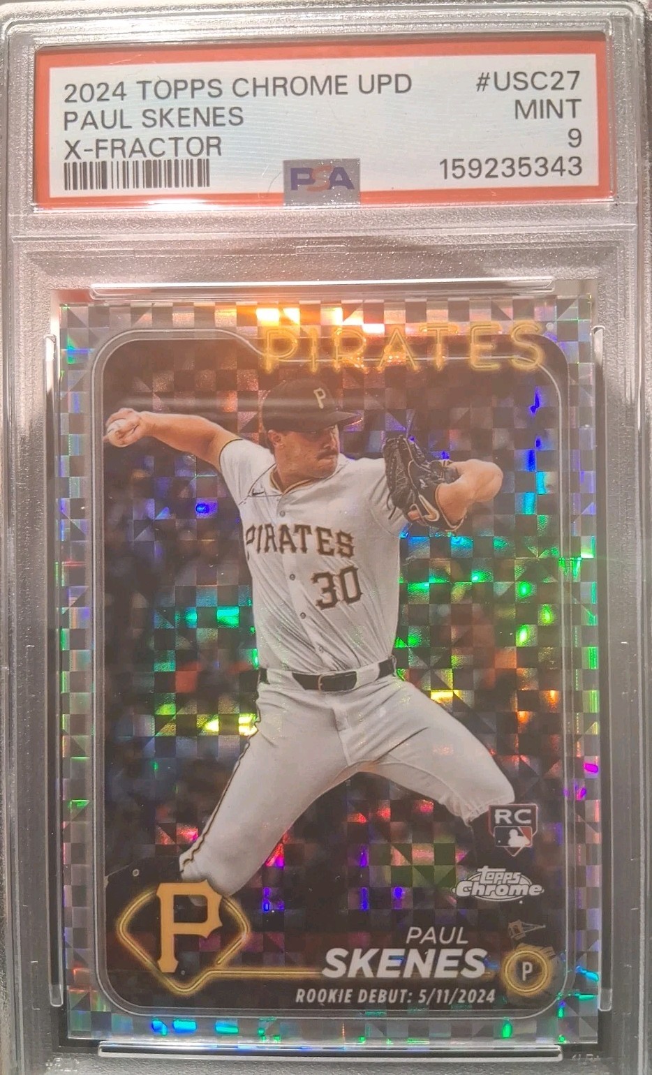 2024 Topps Chrome UPD Paul Skenes X-Fractor #USC27 PSA 9 MINT