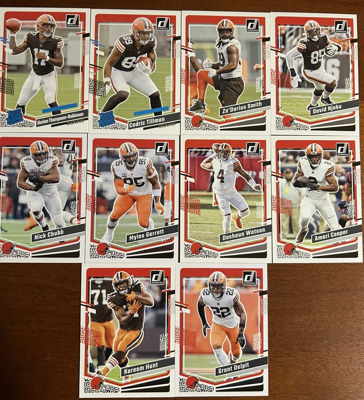 2023 Donruss Football (1-400 Set) Cleveland Browns Team Set (10 Cards)