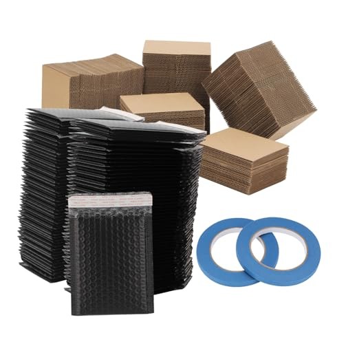 Trading Card Shipping Protectors Supplies, 302 Pcs Card Shipping Supplies Black