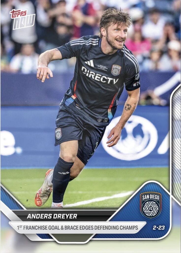 2025 Topps Now MLS – Anders Dreyer #5 /854 1st Franchise Goal