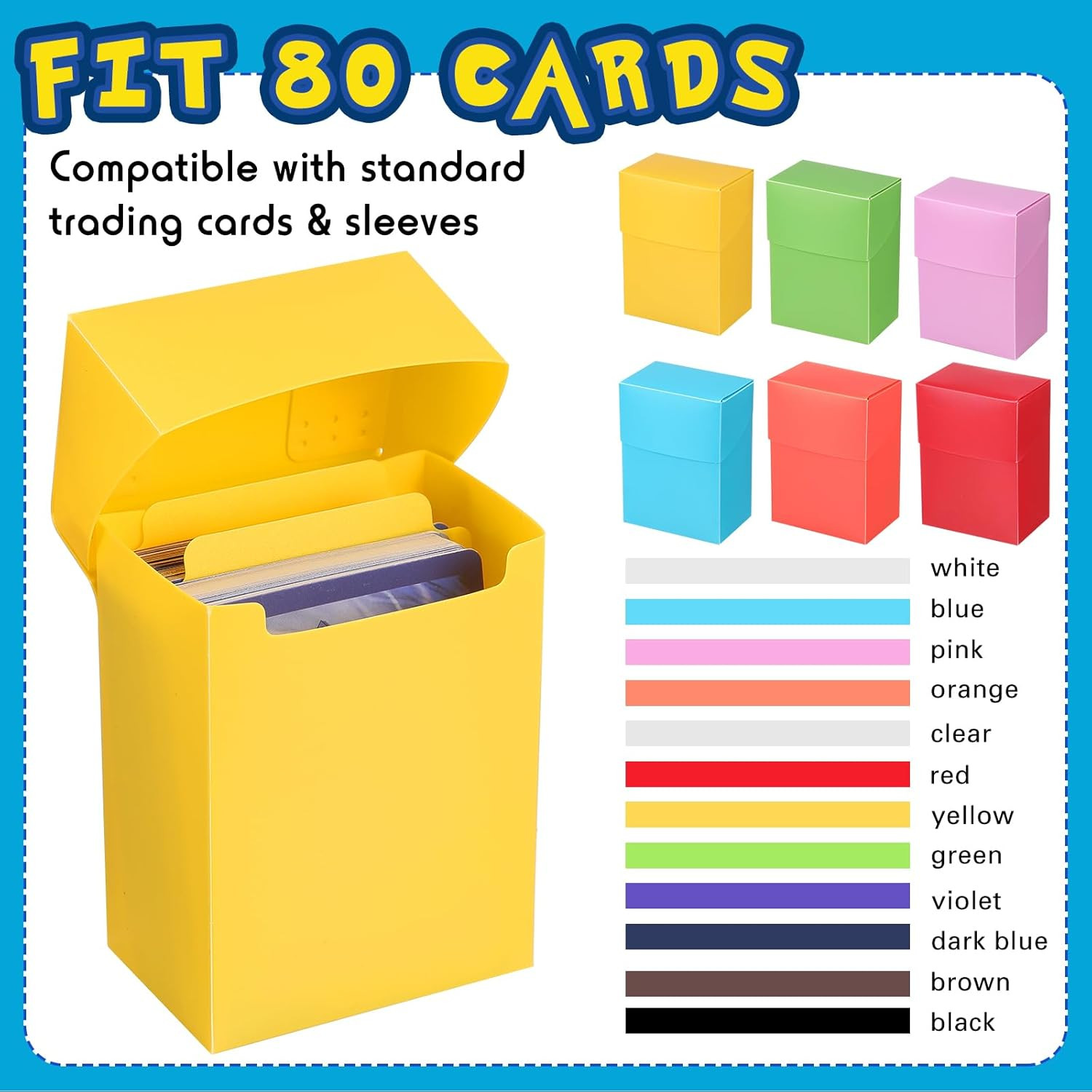 12 Pack TCG Cards Deck Boxes Trading Card Storage Box, Large Capacity with Divid