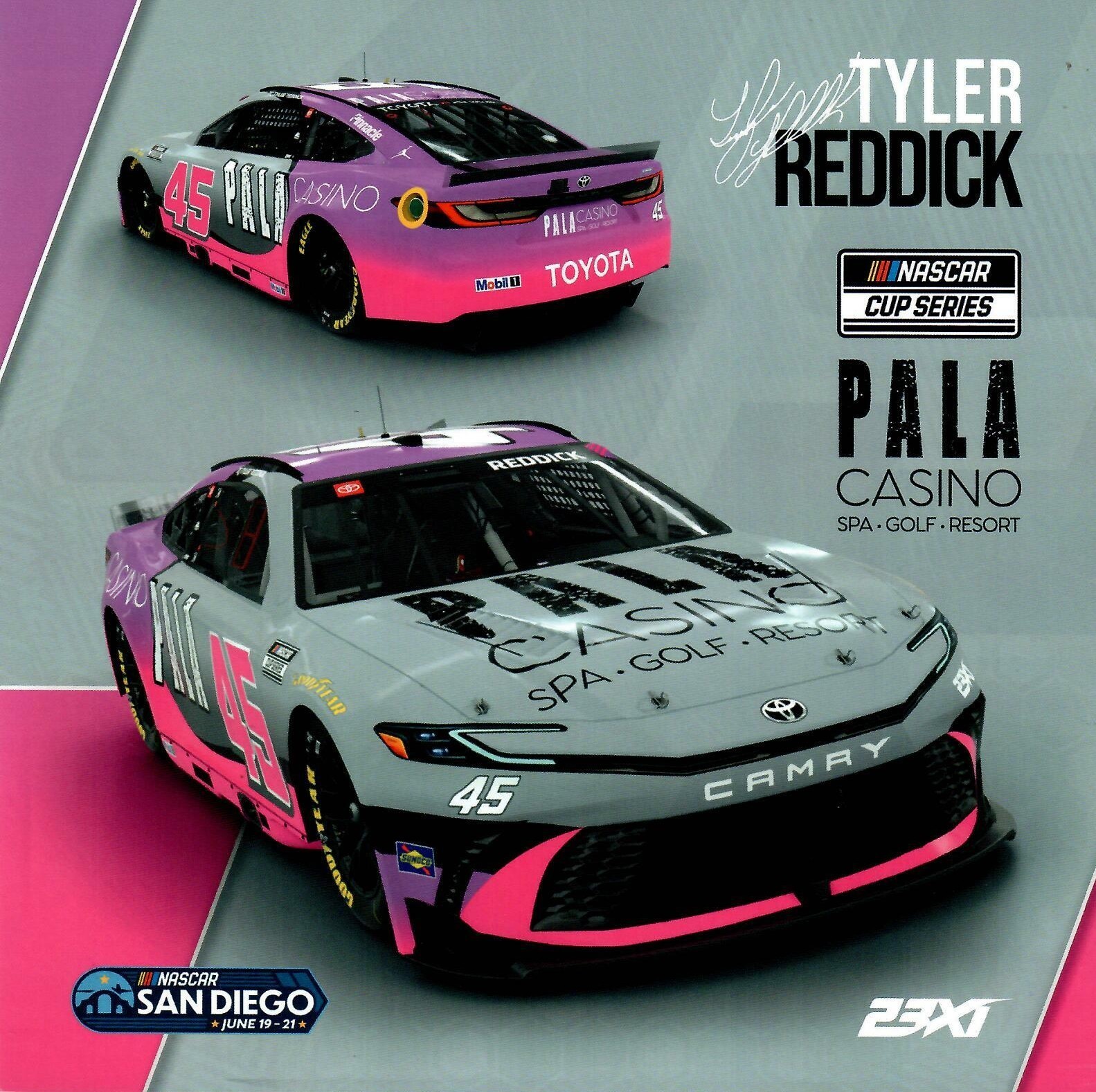 2026 TYLER REDDICK “PALA CASINO” SAN DIEGO CORONADO NAVAL BASE NASCAR POSTCARD