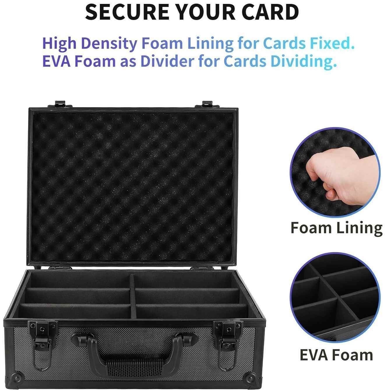 XL Toploader Graded Card Storage Box 6 Slots Sports Card Holder Case Key Lock