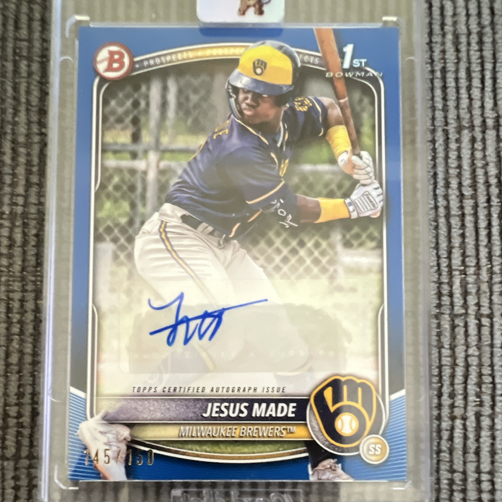 Topps 2025 Bowman Paper Prospect Auto Jesus Made BPA-JM Blue RC /150 Brewers