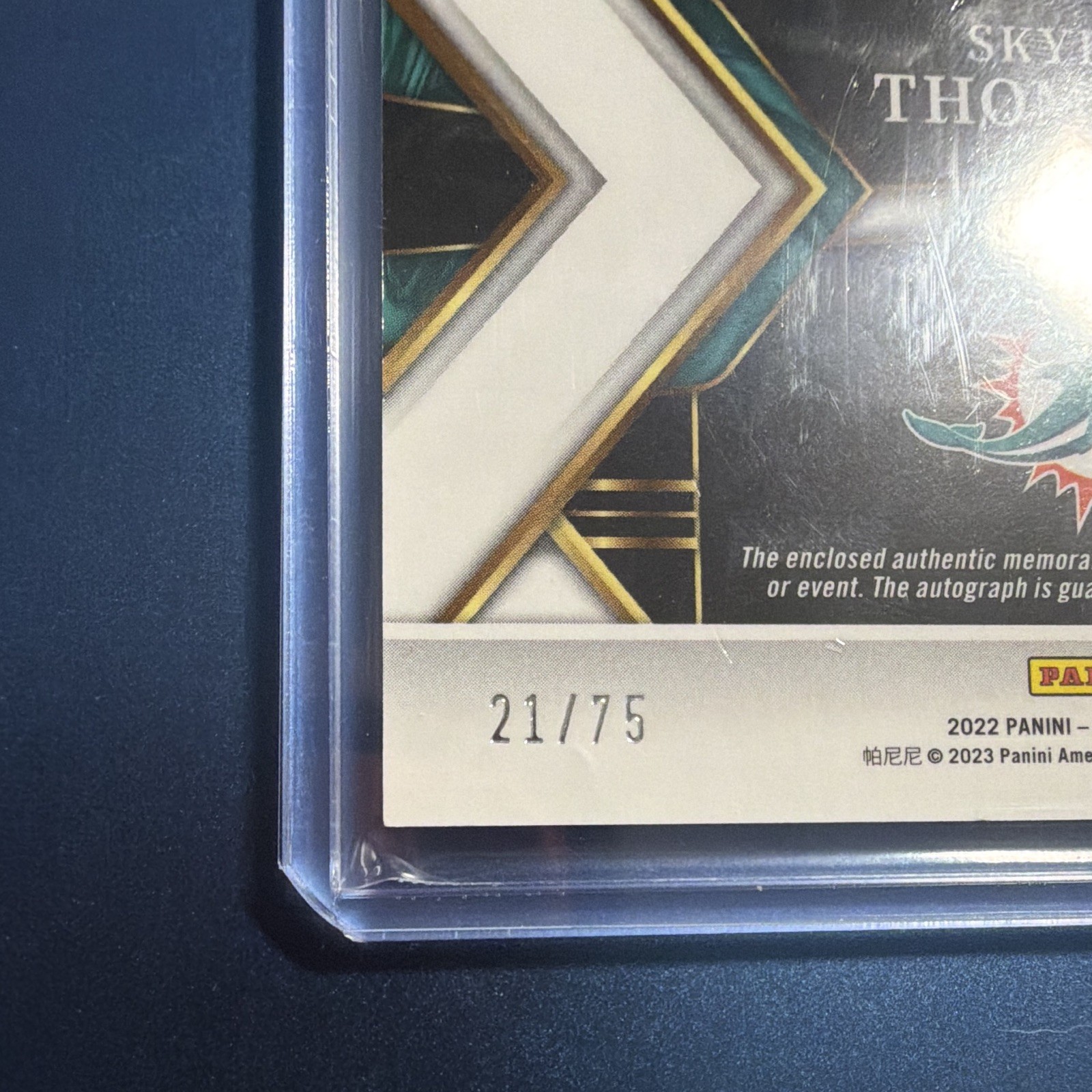 Panini 2022 Select Skylar Thompson Miami Dolphins RSM-ST Blue Prizm Auto /75