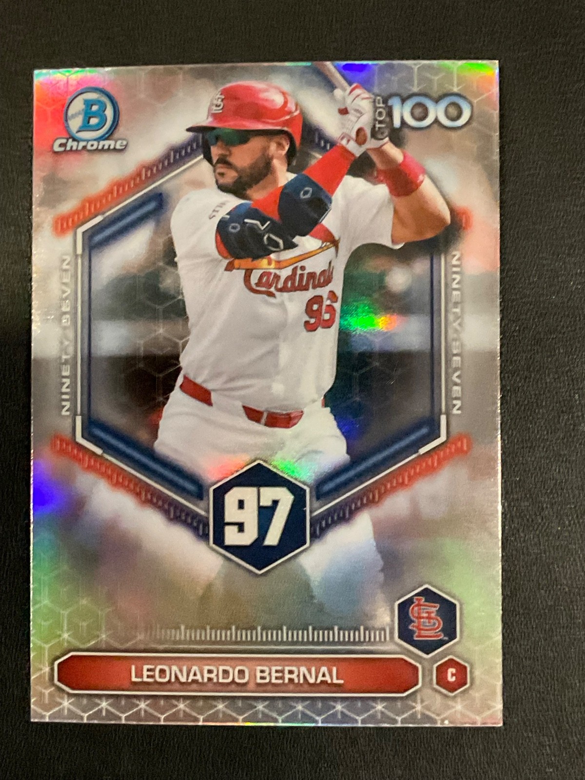 Leonardo Bernal 2026 Bowman Top 100 Prospect Chrome Refractor Card #BTP-97