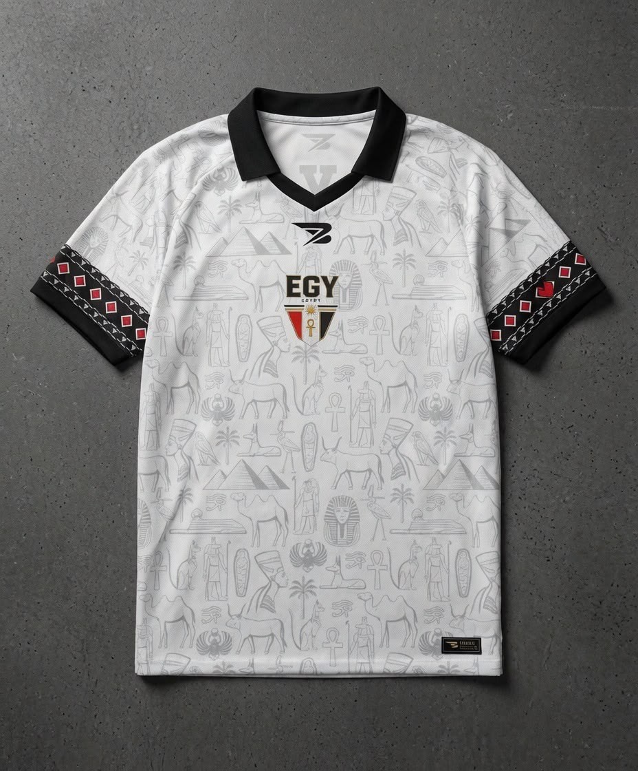 Egypt Exclusive Soccer Jersey Sublimation Football Shirt BOLIERI design white