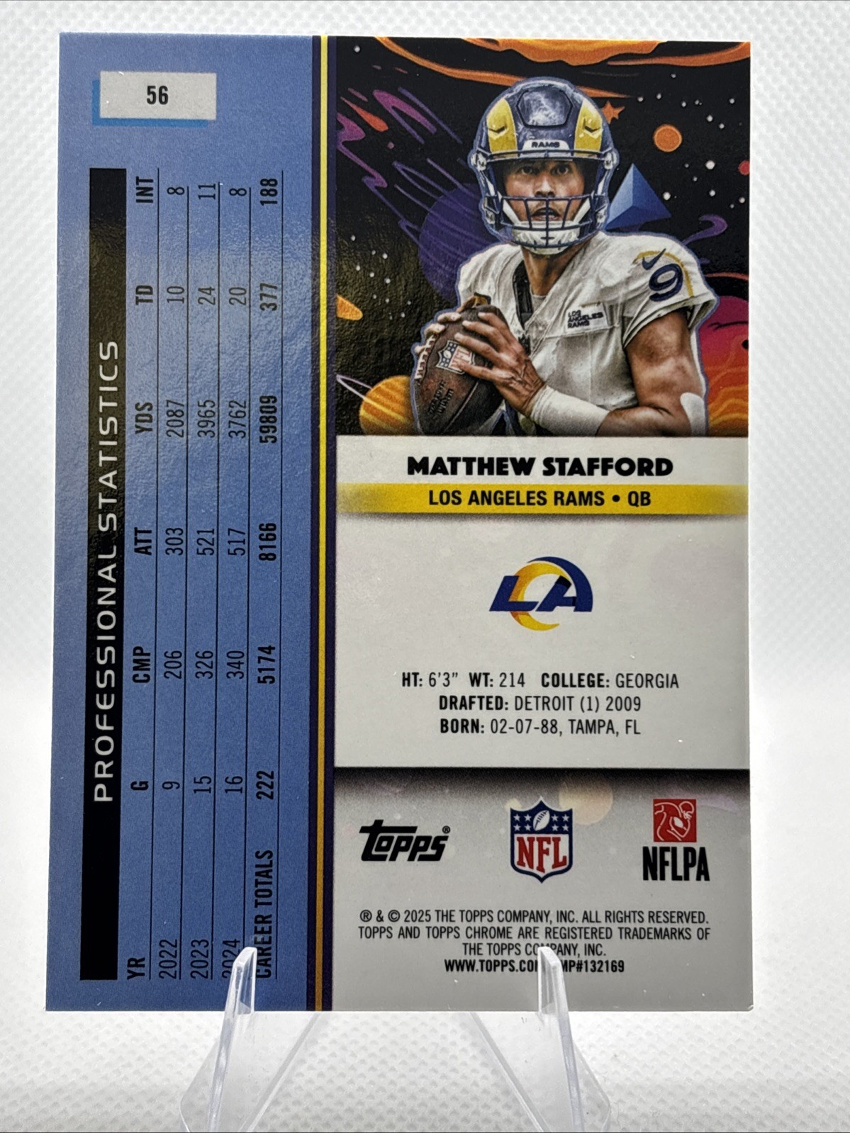 Topps Chrome COSMIC 2025 Matthew Stafford Los Angeles Rams Base Set #56 NFL Card