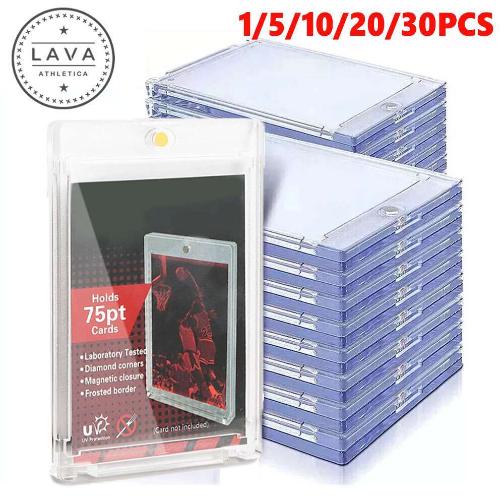 1~30PCS Magnetic Trading Sport Card Holders 75PT UV Protection Card Holder Case