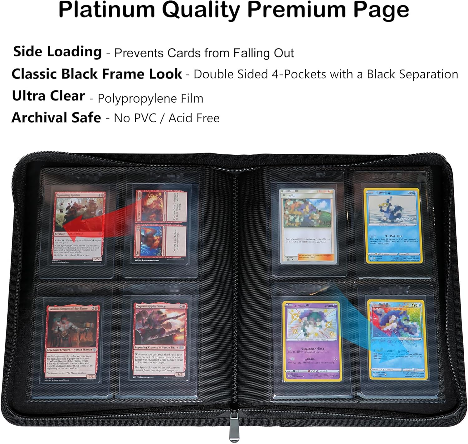 Rayvol 4-Pocket Binder for Semi Rigid Card Holders Holds 208 Semi Rigid Card …