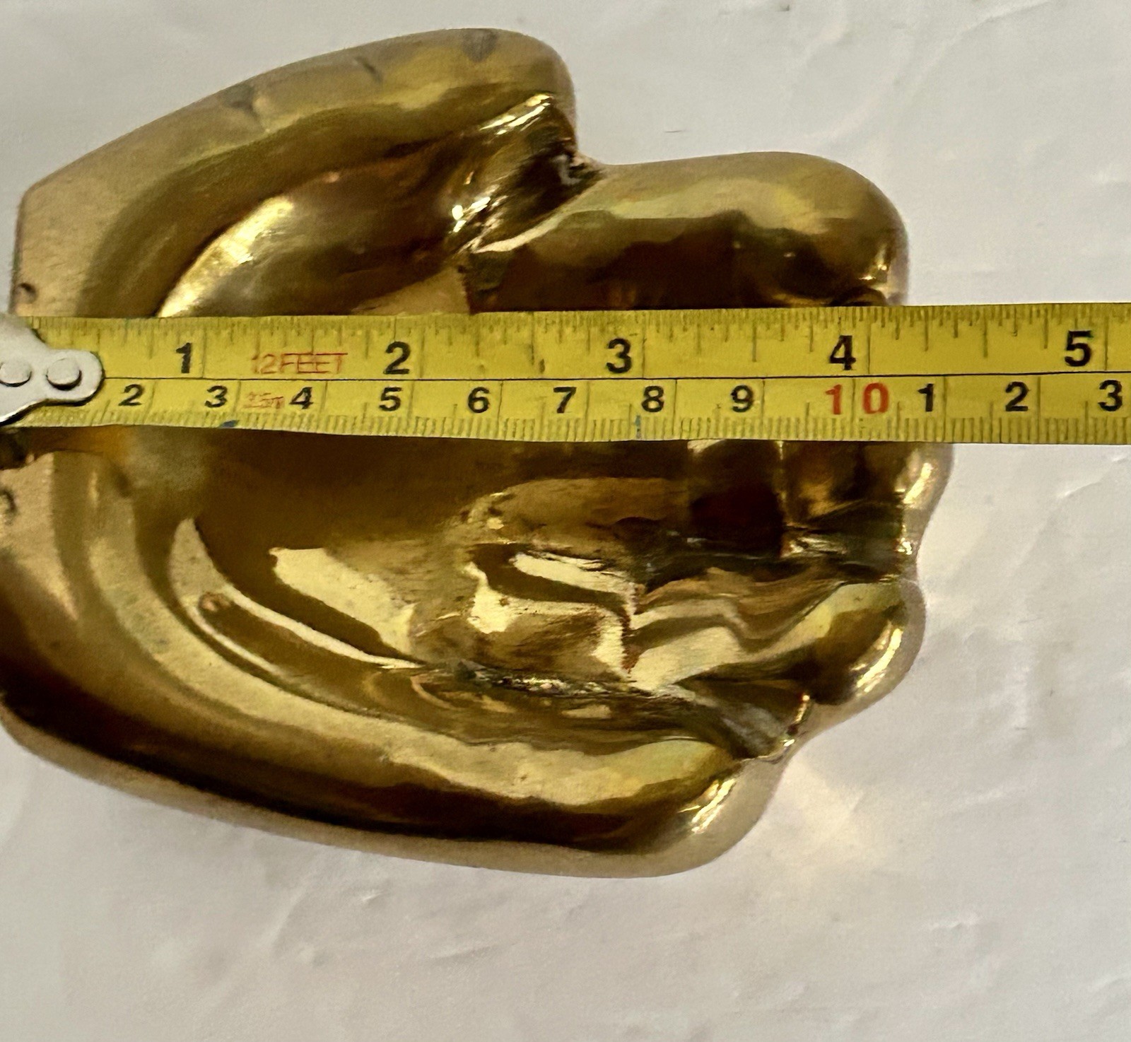 Vintage 2 Pc Brass Paperweight Baseball & Baseball Glove Made In India 4.5”x3”