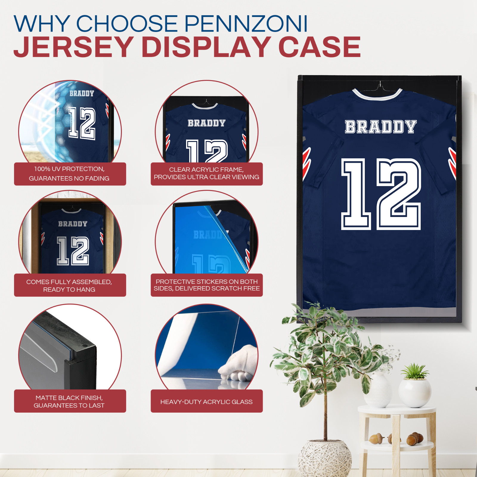 Shadow Black Jersey Display case for jerseys