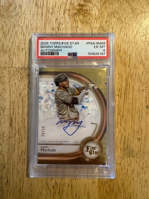2025 Topps Five Star Baseball #FSA-MAM Manny Machado Auto 29/50 PSA 6