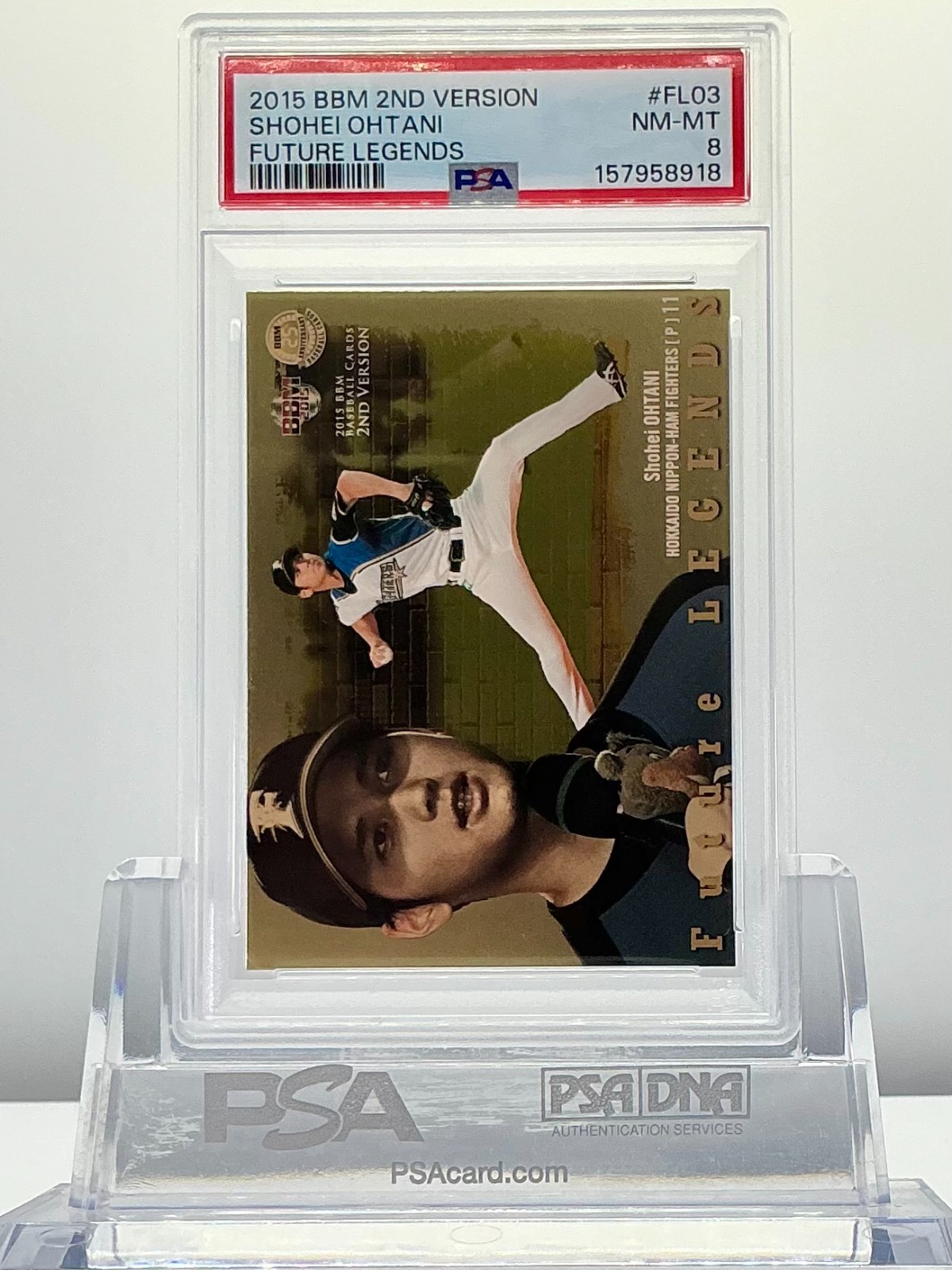 SHOHEI OHTANI 2015BBM 2ND VERSION FUTURE LEGENDS #FL03 PSA8!POP6!(RC)