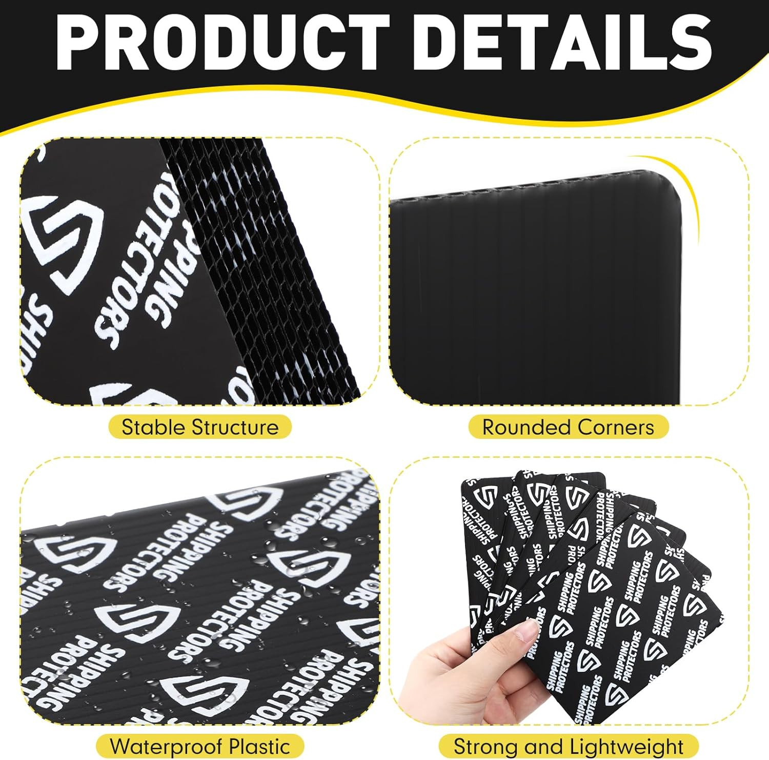300 Pcs Trading Card Shipping Protector Bulk 3.5 X 4.5 Inch Black Card Shipping