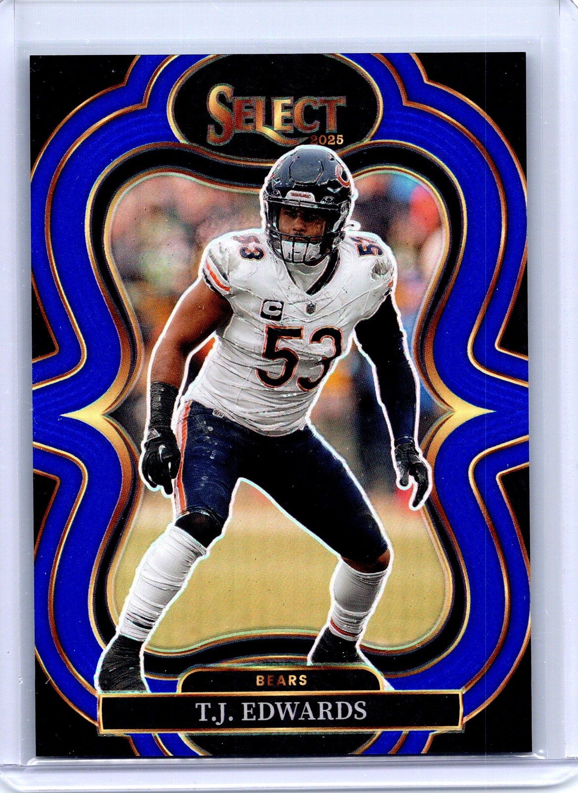 2025 Panini Select #373 T.J. Edwards Blue Prizm #/99