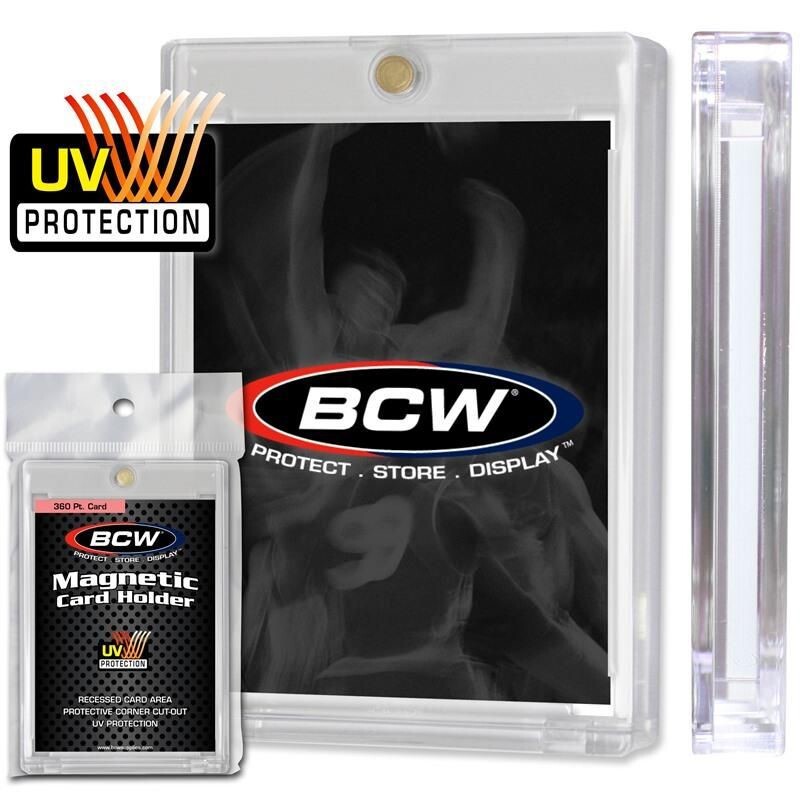 1 BCW Magnetic Card Holder 360 Pt Recessed UV Protection Slab 2 1/2 x 3 1/2 Inch