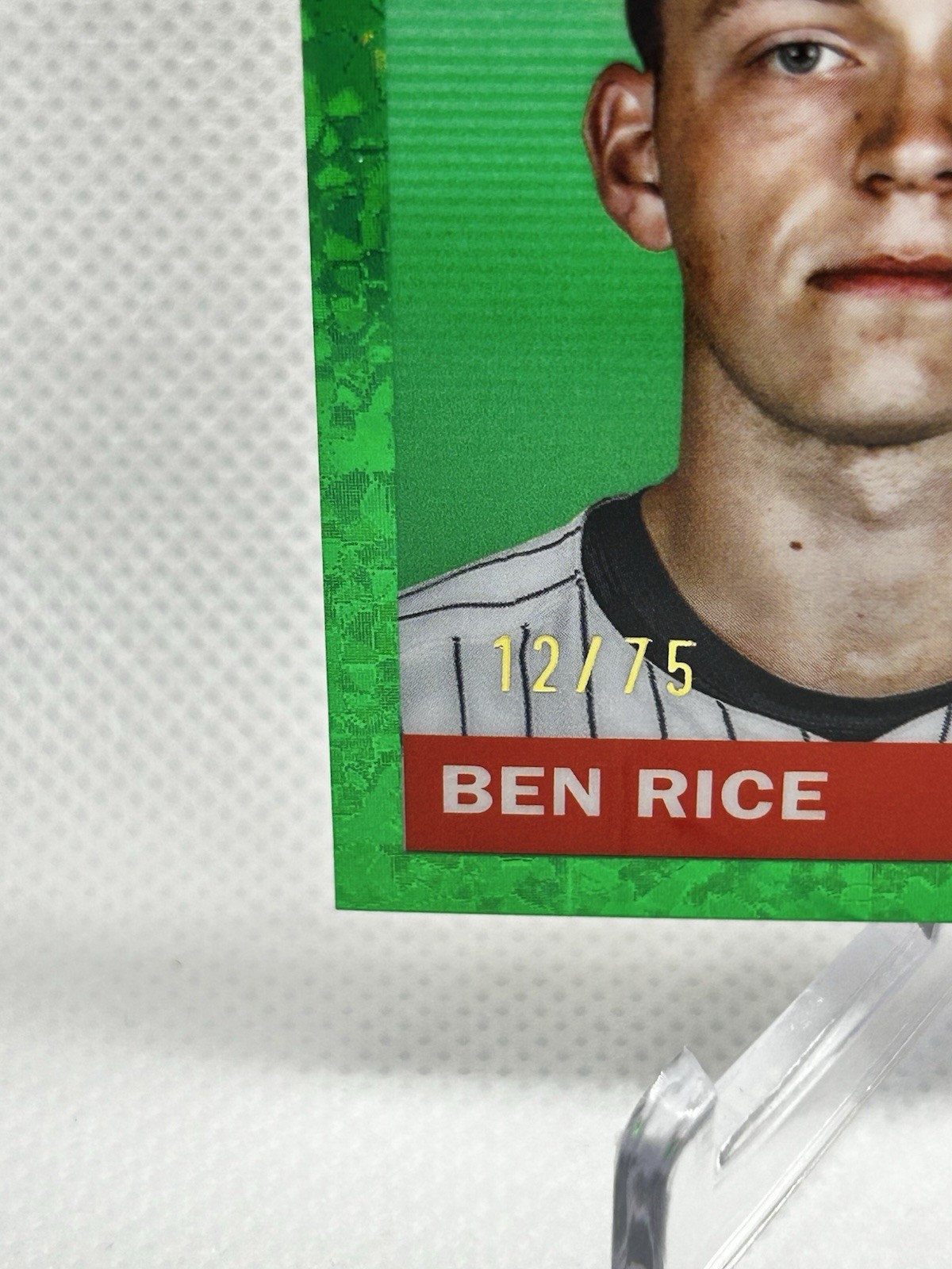 2025 Topps Chrome Platinum ⚾️ Ben Rice RC Green Mini Diamonds Auto /75 Yankees