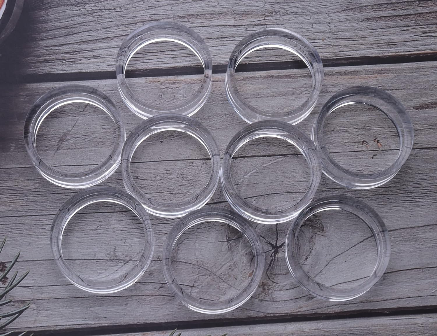 9 Pcs Acrylic Clear Small round Display Stands for Balls and Marbles (Large)